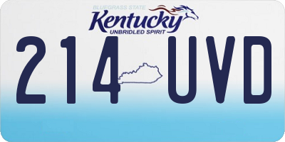 KY license plate 214UVD