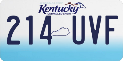 KY license plate 214UVF