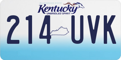 KY license plate 214UVK