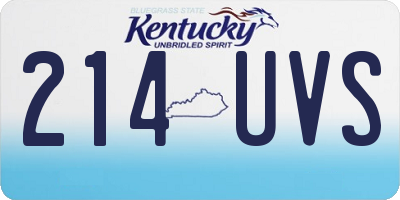 KY license plate 214UVS