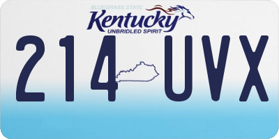 KY license plate 214UVX