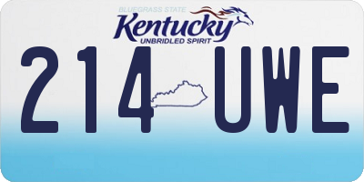 KY license plate 214UWE