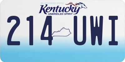 KY license plate 214UWI