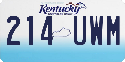 KY license plate 214UWM