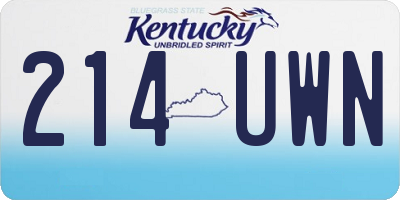 KY license plate 214UWN