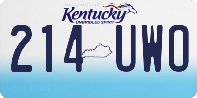 KY license plate 214UWO