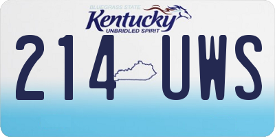KY license plate 214UWS