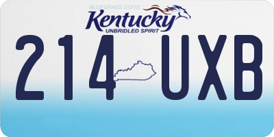 KY license plate 214UXB