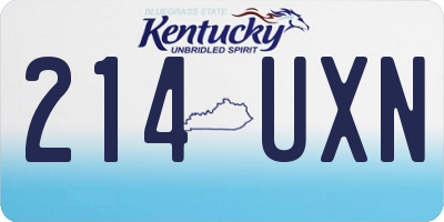 KY license plate 214UXN