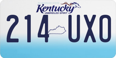 KY license plate 214UXO