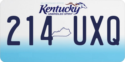 KY license plate 214UXQ