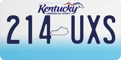 KY license plate 214UXS