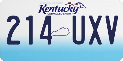 KY license plate 214UXV