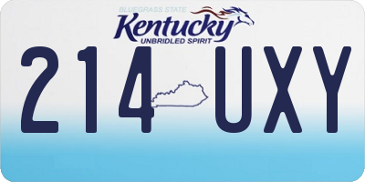 KY license plate 214UXY