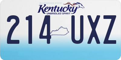 KY license plate 214UXZ