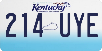 KY license plate 214UYE