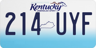 KY license plate 214UYF