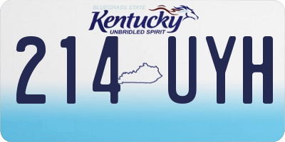 KY license plate 214UYH