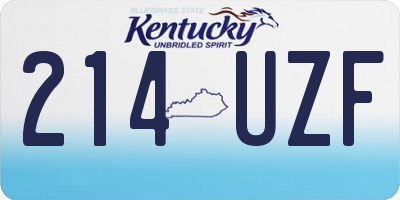KY license plate 214UZF