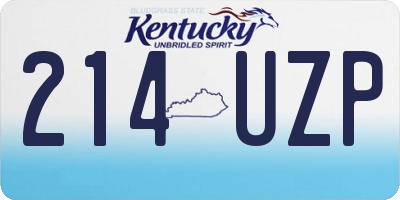 KY license plate 214UZP