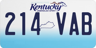 KY license plate 214VAB