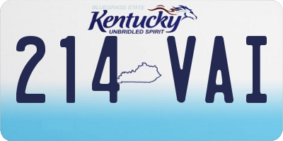 KY license plate 214VAI
