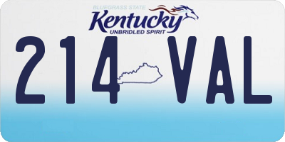 KY license plate 214VAL