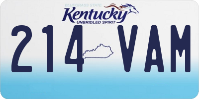 KY license plate 214VAM