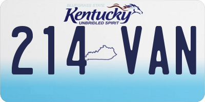 KY license plate 214VAN