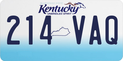 KY license plate 214VAQ
