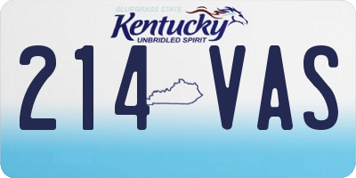 KY license plate 214VAS