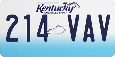 KY license plate 214VAV