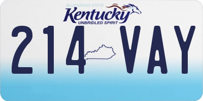 KY license plate 214VAY