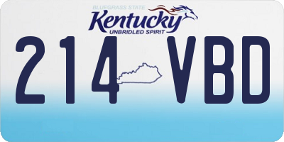KY license plate 214VBD