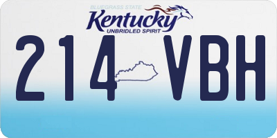 KY license plate 214VBH