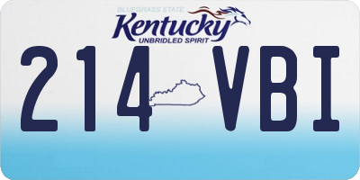 KY license plate 214VBI