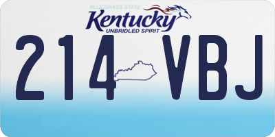 KY license plate 214VBJ