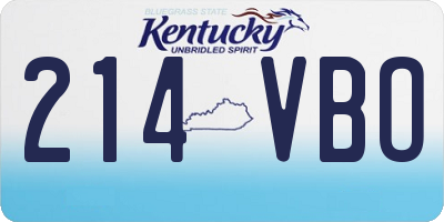KY license plate 214VBO
