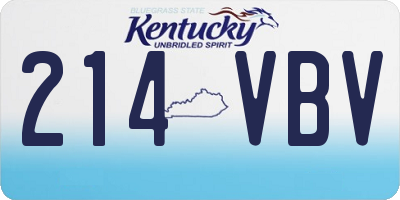KY license plate 214VBV