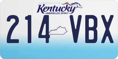 KY license plate 214VBX