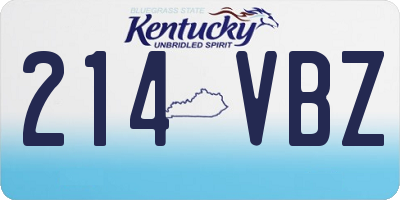 KY license plate 214VBZ
