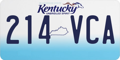 KY license plate 214VCA