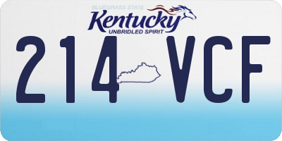 KY license plate 214VCF