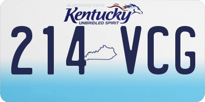 KY license plate 214VCG