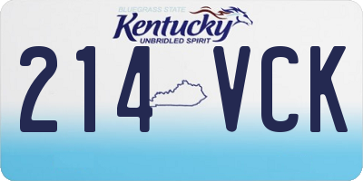 KY license plate 214VCK