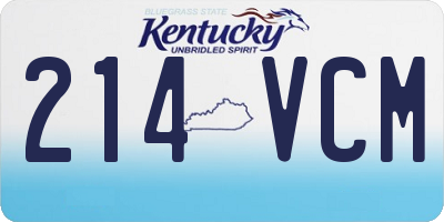 KY license plate 214VCM