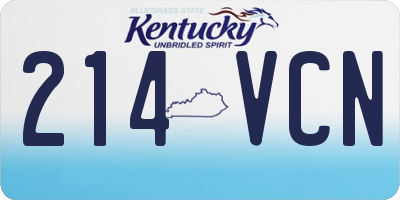 KY license plate 214VCN