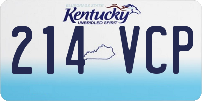 KY license plate 214VCP