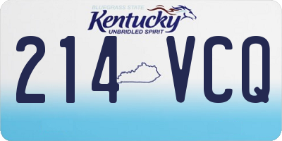 KY license plate 214VCQ