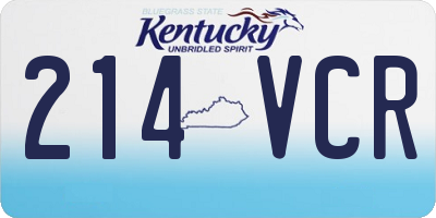 KY license plate 214VCR